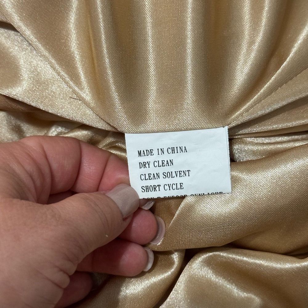 REVERLY Skye Velvet Champagne Cowl Neck Maxi Dress Bridesmaid Size 14 WORN ONCE - Picture 9 of 10